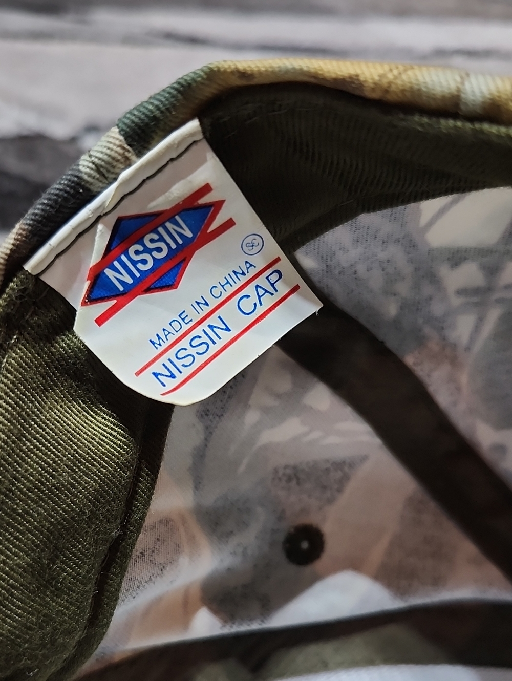 VINTAGE NISSIN JEEP RED EMBROIDERED CAMOUFLAGE COLLECTIBLE BASEBALL CAP HAT - Picture 9 of 13